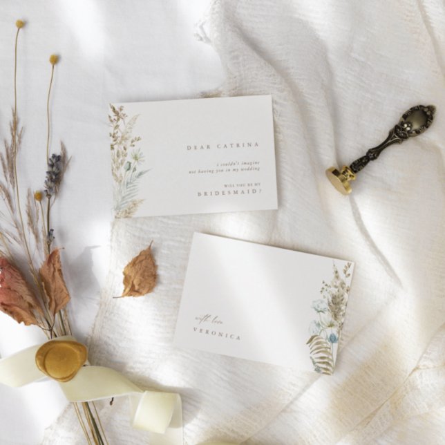 Boho Watercolor Will You Be My Bridesmaid Card (Creator Uploaded)