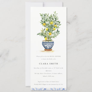 Boho Watercolor Yellow Lemon Tree Bridal Shower Invitation