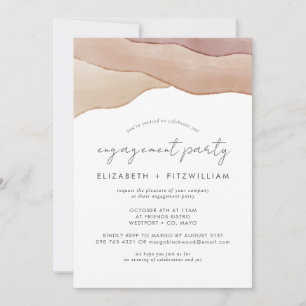Boho Watercolour Abstract Engagement Party Invitation