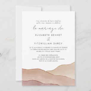Boho Watercolour Abstract Le Mariage De Invitation