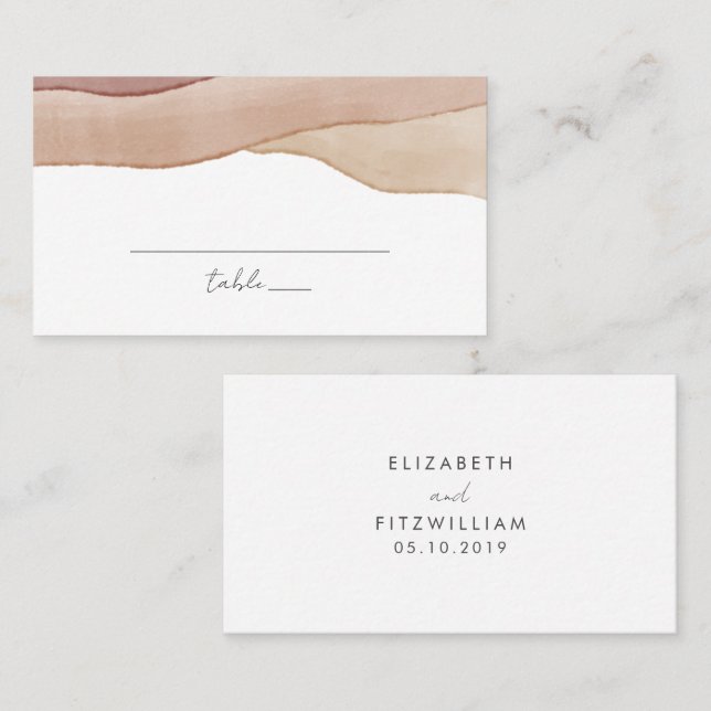 Boho Watercolour Abstract | Wedding Place Card (Front/Back)