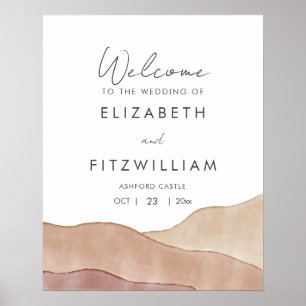 Boho Watercolour Abstract Wedding Welcome Poster