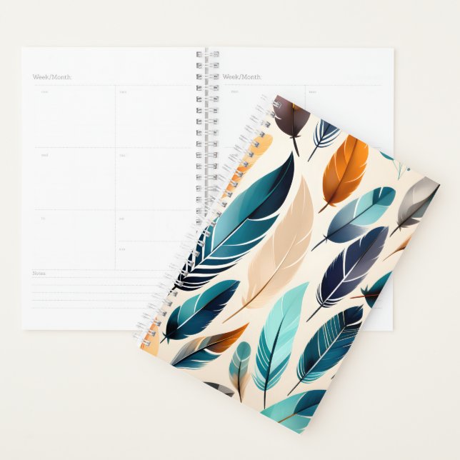 Boho watercolour feathers 2024 planner (Display)