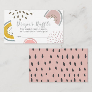 Boho Watermelon Baby Shower Diaper Raffle Enclosure Card