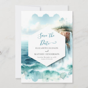 Boho Waves Nautical Wedding Save The Date
