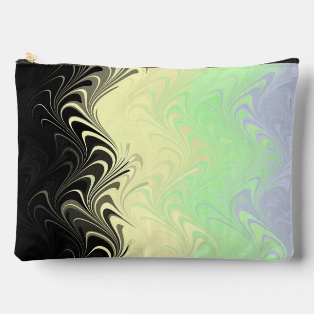 Boho Wavy Marbled Abstract Cassgender Pride Flag Accessory Pouch (Front)