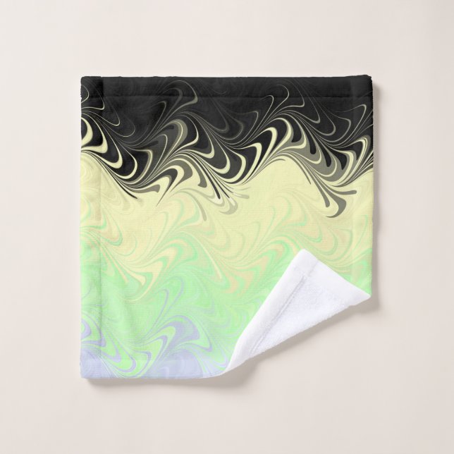 Boho Wavy Marbled Abstract Cassgender Pride Flag Wash Cloth (Wash Cloth)