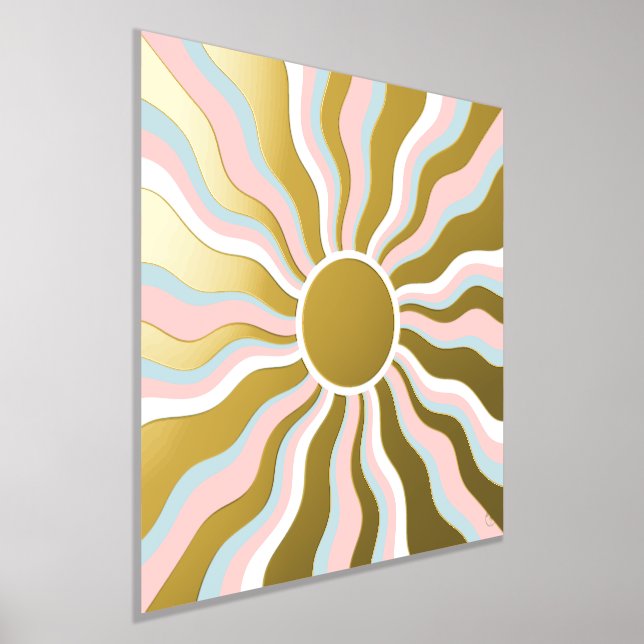 Boho Wavy Sun Rays Retro Design Foil Prints (Laydown)