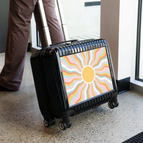 Boho Wavy Sun Rays Retro Design Luggage