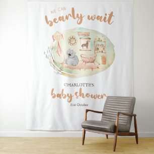 Boho We Can Bearly Wait Baby Shower Backdrops