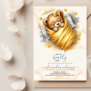 Boho We Can Bearly Wait Baby Shower Invitation
