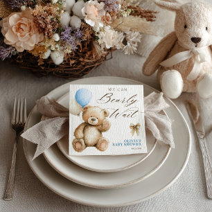 Boho We Can Bearly Wait Teddy Bear Baby Shower Napkins