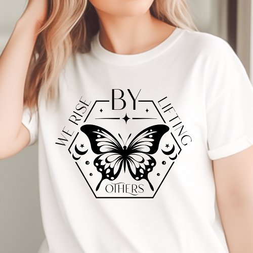 Boho We Rise By Lifting Others Butterfly Tri-Blend Shirt