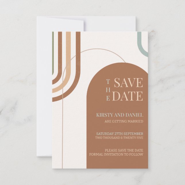 Boho Wedding Arch Save The Date (Front)