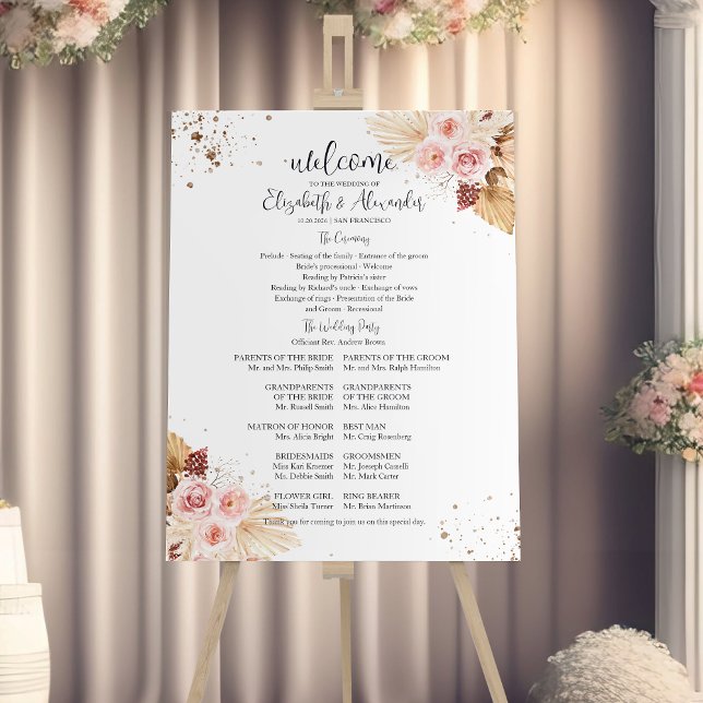 Boho Wedding Ceremony Program Sign (Creator Uploaded)