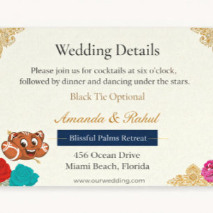 Boho Wedding Details Card Chic Floral Luxe