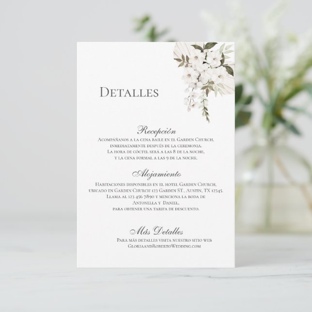 Boho Wedding Details Enclosure Card (Standing Front)
