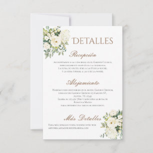 Boho Wedding Details in Spanish Thank You Card