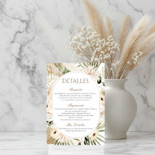 Boho Wedding Details in Spanish Thank You Card