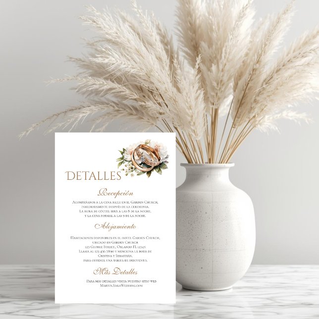 Boho Wedding Details in Spanish Thank You Card (Creator Uploaded)
