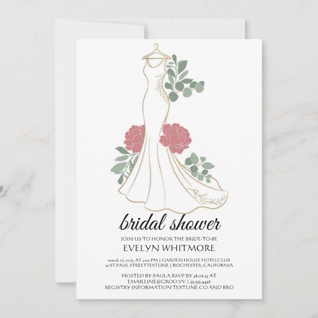 Boho Wedding Dress Style Guide | Boho Chic Wedding Invitation (Front)