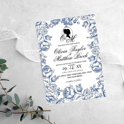 Boho Wedding Elegant Script Castle Wedding Invitation