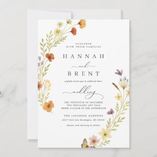 Boho Wedding Floral Invitation