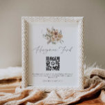 Boho Wedding Honeymoon Fund QR Code Sign<br><div class="desc">Invite your guests to add to the memory of this wedding with special contributions to the honeymoon fund. All text can easily be personalized with your message and payment details (Zelle,  PayPal and Venmo) and your QR code. Matching items in our store Cava Party Design</div>