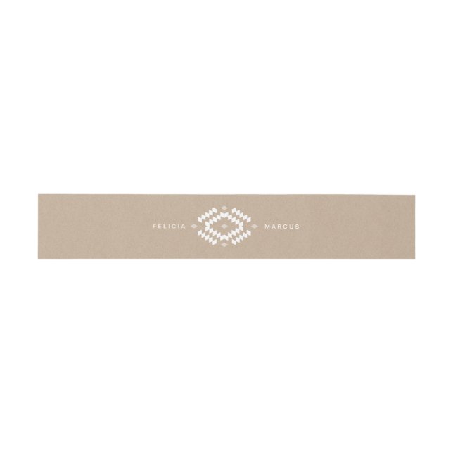 Boho wedding invitaion belly band (Flat)
