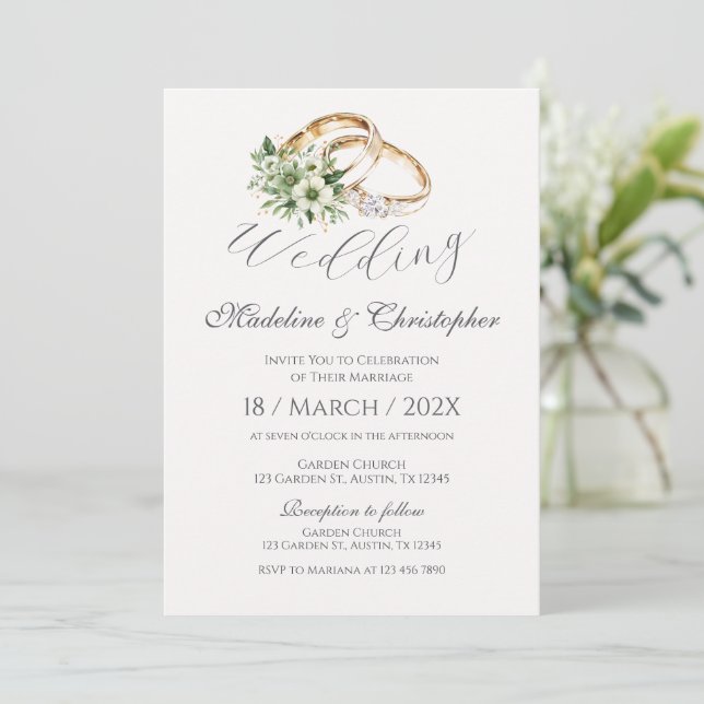 Boho Wedding Invitation (Standing Front)