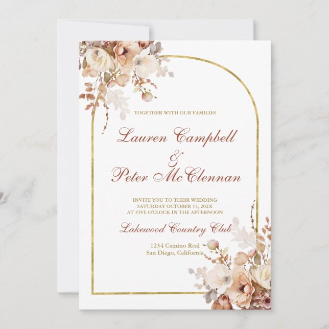 Boho wedding invitation (Front)