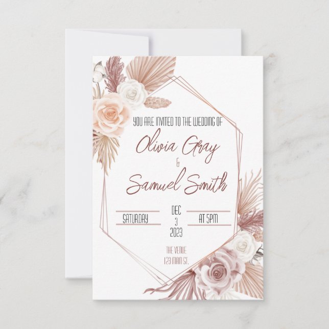 Boho Wedding Invitation (Front)