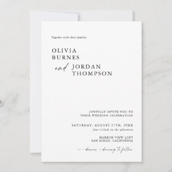 Boho Wedding Invite | Modern Minimalist Wedding | Zazzle