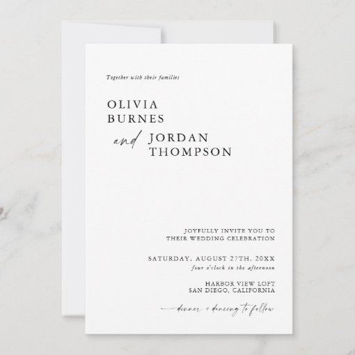 Boho Wedding Invite | Modern Minimalist Wedding | Zazzle