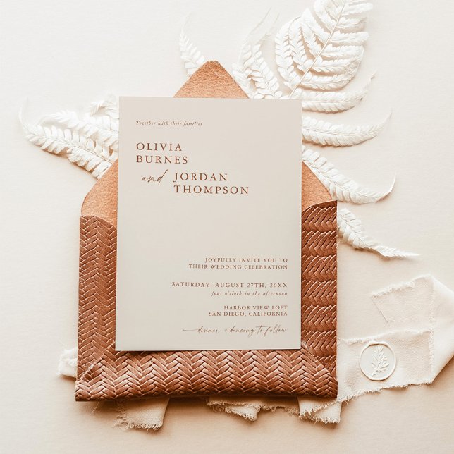 Boho Wedding Invite | Modern Minimalist Wedding (Creator Uploaded)