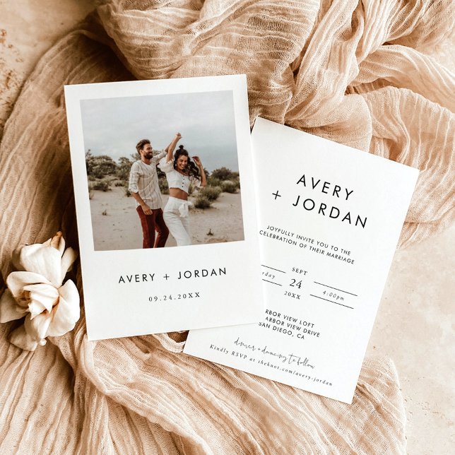 Boho Wedding Invite | Photo Modern Minimalist (Creator Uploaded)