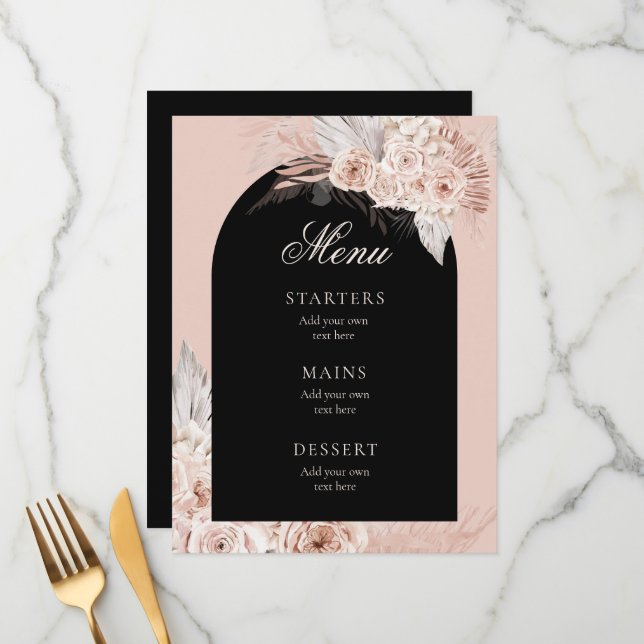 boho wedding Menu (Front/Back In Situ)