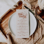 Boho Wedding Menu<br><div class="desc">This is a retro themed wedding menu template. Edit most* wording and colors on this retro wedding invite to make it fit your event theme personal style! (the words "the" and "menu" are not editable, but you can change the colors of it!) // For matching designs, search BIRDIE in the...</div>