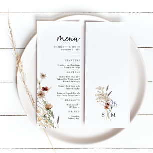 Boho Wedding Menu
