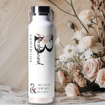 Boho Wedding Neutral Floral Letter Bridesmaid Water Bottle<br><div class="desc">Bridesmaid gift to personalize for your bridesmaid. Bridesmaid is lettered with neutral boho floral letters and handwritten script. You can also add the name of the bride and groom and their wedding date, which frames a co-ordinating floral ampersand. Lovely wedding party keepsake gift and perfect for a fall wedding, floral...</div>