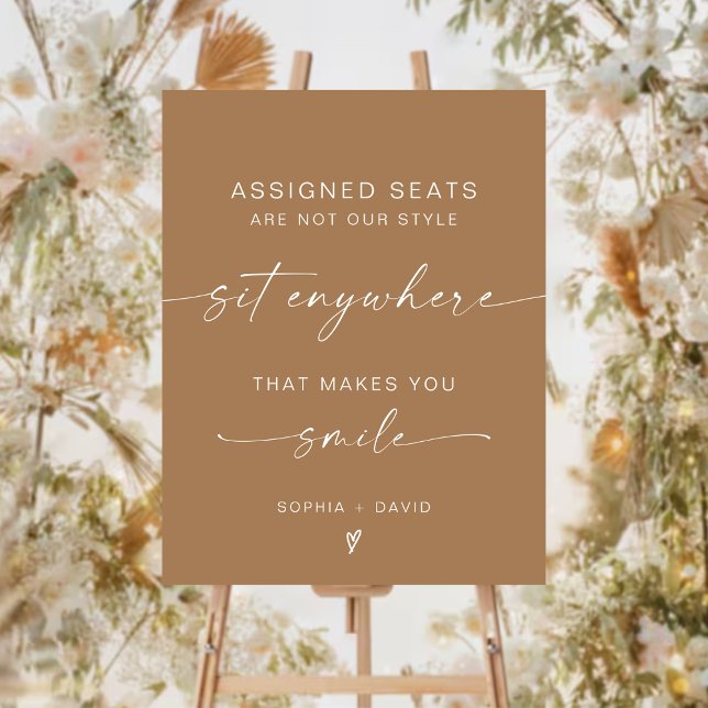 Boho Wedding No Assigned Seats, Sit Anywhere   Foam Board (Creator Uploaded)