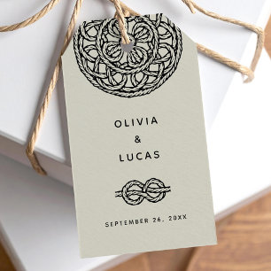 Boho wedding or engagement Favor tag with knots