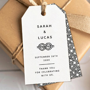 Boho wedding or engagement knotted gift tags