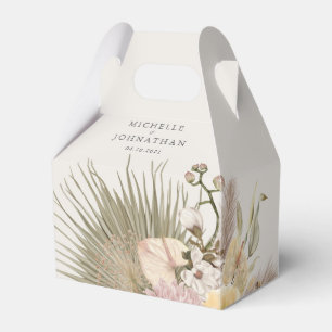 Boho Wedding Pampas Grass Palm Grass Orchid Favor Boxes