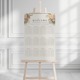 Boho Wedding Pampas Grass Palm Seating Chart Foam Board