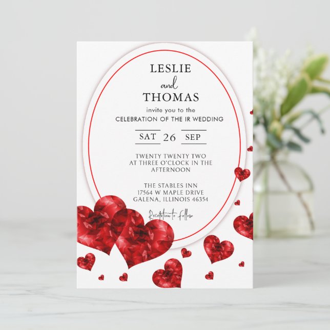 Boho Wedding ,Pampas grass  set, Modern Wedding  Invitation (Standing Front)