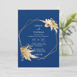 Boho Wedding ,Pampas grass set, Modern Wedding Invitation