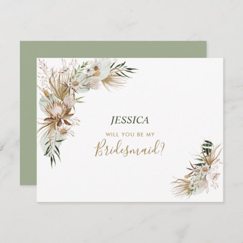 Boho Wedding Party Will you be my Proposal Note Card