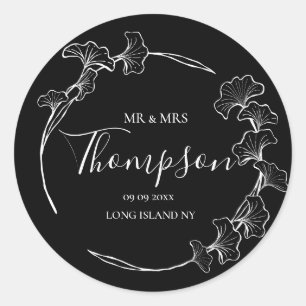 Boho Wedding Personalize Text Classic Round Sticke Sticker