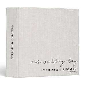 Boho Wedding Photo Album Keepsake Linen 3 Ring Binder